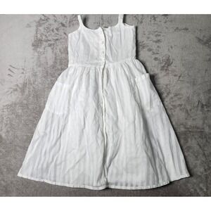 Hope & Henry Girls Sz 8 Lined Midi Dress Organic Cotton Button Down